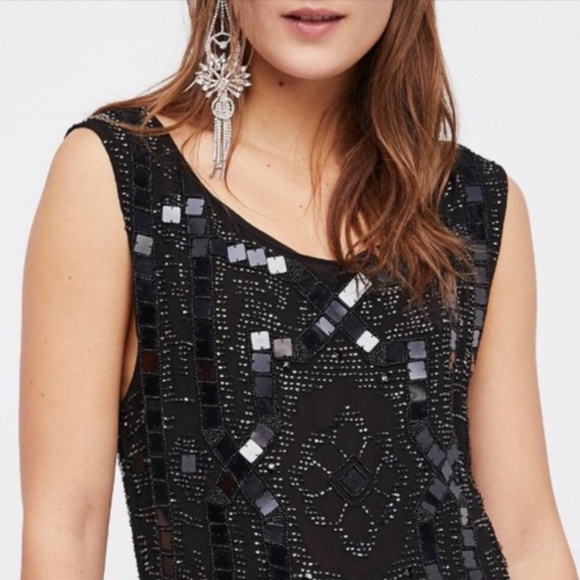 Free People Speak Easy Sequins Art Deco $168 - Picture 2 of 3